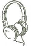 Headphones Machine Embroidery Design