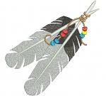 Feather amulet machine embroidery design 