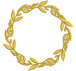 Gold Laurel Wreath Machine Embroidery Design 