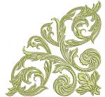 Scroll Corner Machine Embroidery Design 