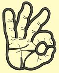 Hand Gesture OK Machine Embroidery Design 