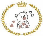 Bear and crown Machine Embroidery Design 