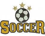 Soccer Ball with Stars and Text Machine Embroidery Design 