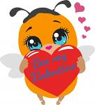 Bee My Valentine SVG Cut File, Valentine Bee Quote Digital Design, Love Phrase Vector Artwork