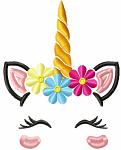 Unicorn Face Head Embroidery Machine Embroidery Design, Instant Download 