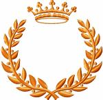 Royal Crown and laurel wreath Machine Embroidery Design 