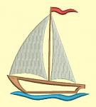 Sailboat Machine Embroidery Design, Nautical Ship Maritime Pattern 