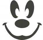 Silhouette Black Eyes Doll Face Machine Embroidery Design 