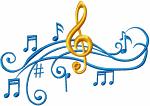 Music Note Machine Embroidery Design