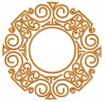 Round monogram frame - letters not included machine embroidery design – instant download 