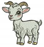 Baby Goat Machine Embroidery Design, Cute Little Kid Goat Digital File 