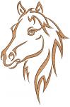 Horse Head Line Art Machine Embroidery Design, Minimalist Equestrian Profile Digital File  