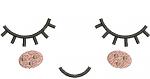 Doll Sleeping Eyes with a Smile Machine Embroidery Design