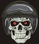 Biker skull in helmet Machine Embroidery design 