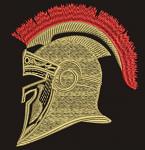 Roman Greek Warrior Helmet Machine Embroidery 