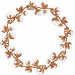 Cotton Flowers Wreath for Monogram Machine Embroidery Design  