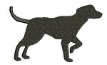 Pointing hunting dog machine embroidery design. 