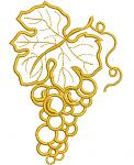 Bunch of grapes and leaves machine embroidery design – instant download 