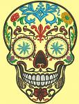 Sugar Skull Machine Embroidery Design – Day of the Dead Calavera 