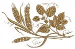 Ears of wheat and hops machine embroidery design 