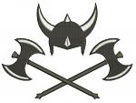 Viking Axes and Helmet Machine Embroidery Design 