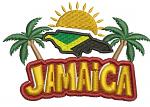 Jamaica Map and Palm Trees Machine Embroidery Design, Tropical Island Sun Lettering Digital File, Caribbean Beach Pattern 