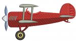 Red Biplane Machine Embroidery Design 