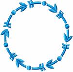 Arrow Wreath Frame for Monogram Machine Embroidery Design 