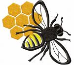 Realistic Bee and honeycomb Machine Embroidery Designs, instantly download 