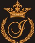 Crown and Laurel Wreath Monogram "I" Machine Embroidery Design 