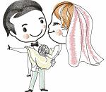 Lovely cartoon wedding Machine Embroidery Designs, instantly download 