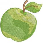 Realistic Green Apple Machine Embroidery Design
