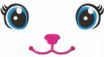 Kitty eyes and nose machine embroidery design 