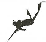 Underwater Hunter Silhouette Machine Embroidery Design 