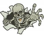Skeleton Breaking Through the Wall Machine Embroidery Design, Halloween Skeleton Embroidery File, Skull Embroidery Pattern, Spooky Machine Embroidery Design
