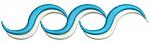 Blu Three Waves embroidery machine embroidery design 