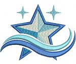 Geometric Star and Wave Machine Embroidery Design