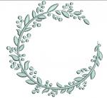 Floral Monogram Wreath Machine Embroidery Design 