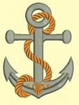 Nautical Anchor with Rope Machine Embroidery Design - Tested Single Size 