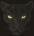 Black Panther Face Machine Embroidery Design for Dark Fabric 
