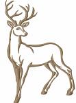 Deer Machine Embroidery Design, Majestic Stag Outline Pattern 
