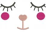 Bunny Rabbit Toy Muzzle Eyes Closed Machine Embroidery Design 