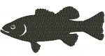 Bass Fish Silhouette Machine Embroidery Design, instantly download 