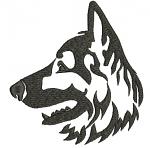 German Shepherd Peeking Dog embroidery design, instant download 