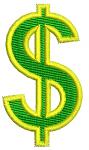 Dollar Sign Machine Embroidery Design 