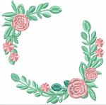 Flowers frame for monogram, Machine Embroidery Design 