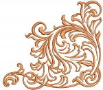 Openwork corner in baroque style machine embroidery design 