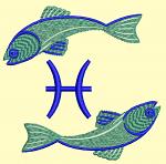 Pisces Zodiac Sign Machine Embroidery Design 