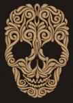 Patterned Skull Machine Embroidery Design, Instant Download 