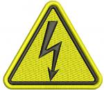 Electrician Warning Sign with Lightning Machine Embroidery Design 